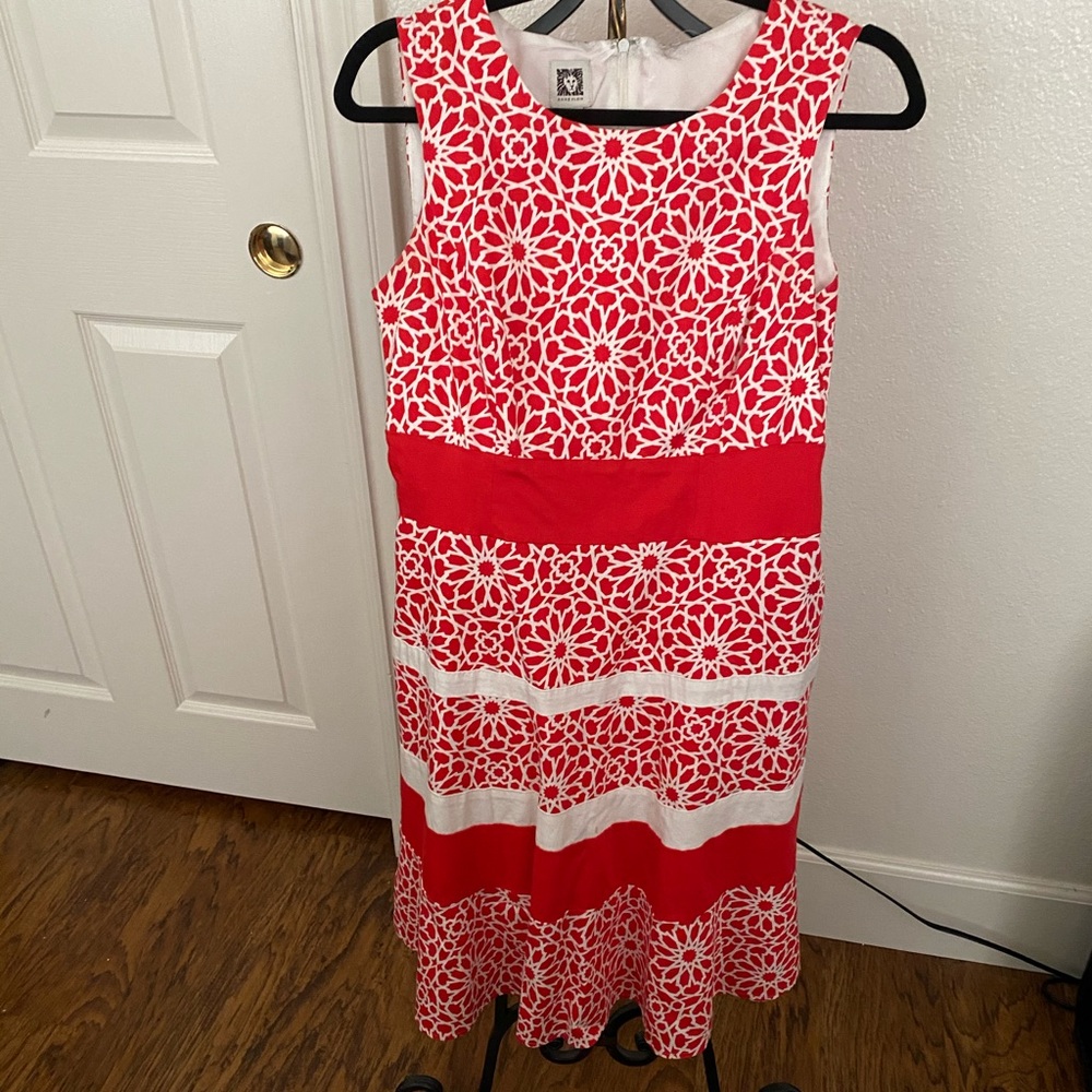 Coral mid length sleeveless dress